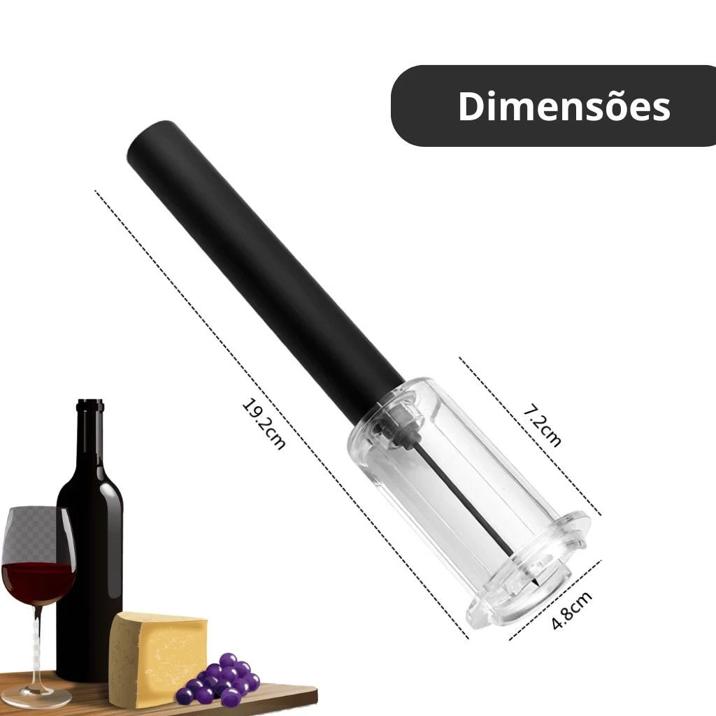 Abridor de vinho à Vácuo + 3 Brindes Grátis