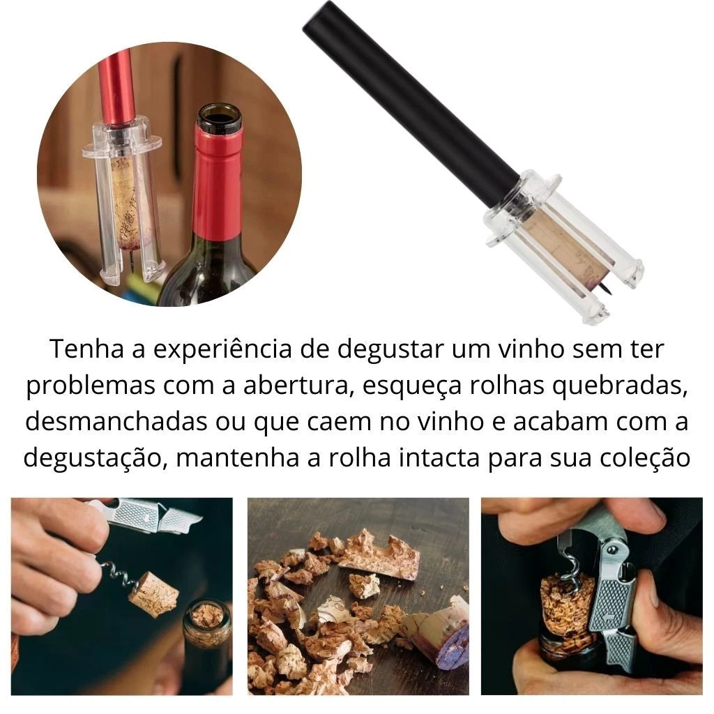 Abridor de vinho à Vácuo + 3 Brindes Grátis