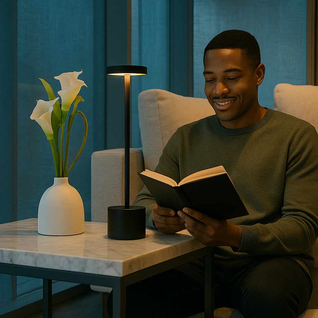 Luminária Abajur de Mesa Recarregável Sem Fio Led
