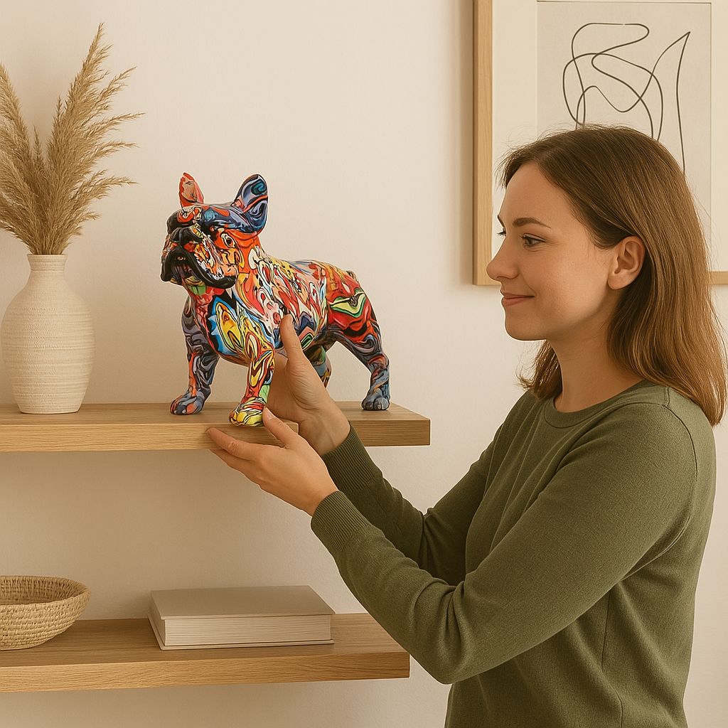 Escultura em Resina Bulldog Francês