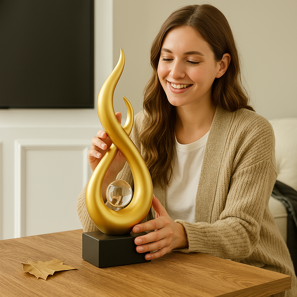 Escultura de Cerâmica Moderna para Decoração Luxuosa