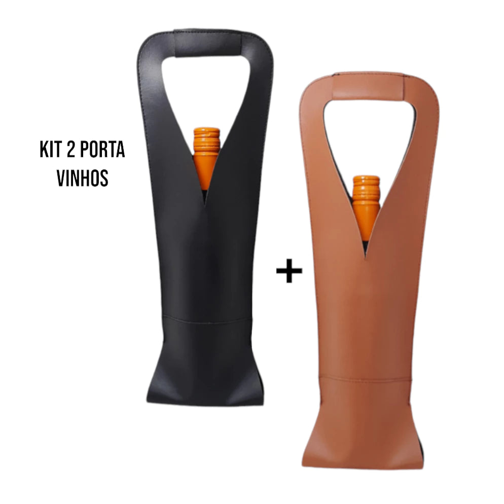 Lançamento: Compre 1 e Leve 2 Bolsas para Vinho em Couro Ecológico