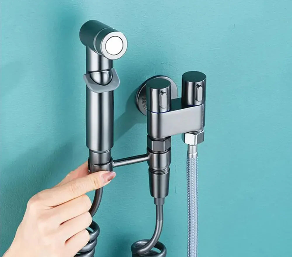 Kit de chuveiro higiênico com registro duplo - ProntoEnvio